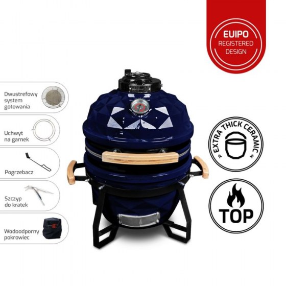 Grill ceramiczny Kamado Club Junior niebieski